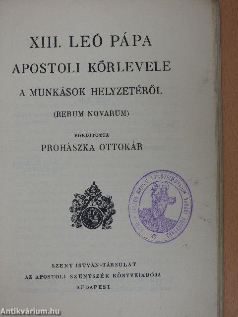 XIII. Leó pápa apostoli körlevele a munkások helyzetéről