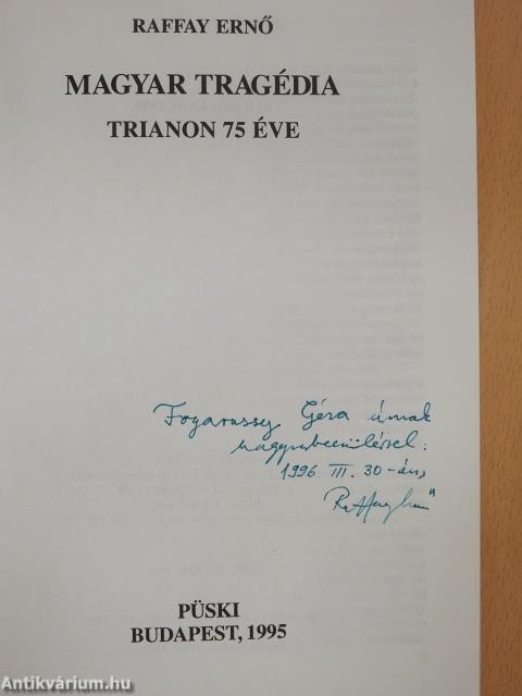 Magyar tragédia (dedikált példány)
