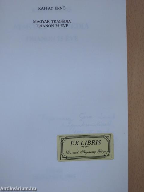 Magyar tragédia (dedikált példány)