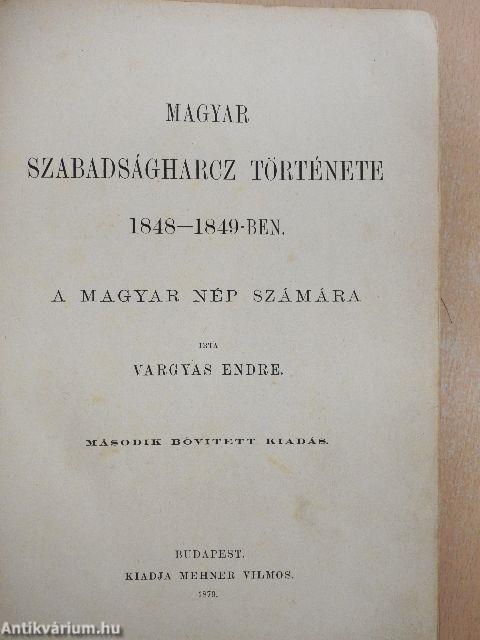 Magyar szabadságharcz története 1848-1849-ben (rossz állapotú)