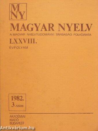 Magyar Nyelv 1982/3.