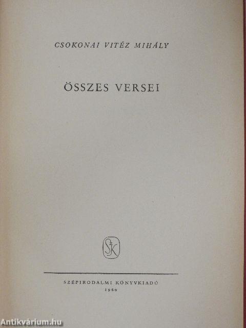 Csokonai Vitéz Mihály összes versei I-II.