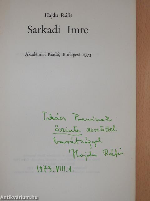 Sarkadi Imre (dedikált példány)