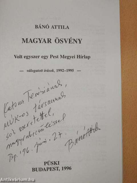 Magyar ösvény (dedikált példány)