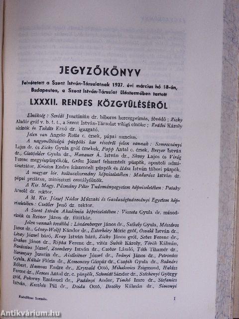 Katolikus Szemle 1937. január-december I-II.