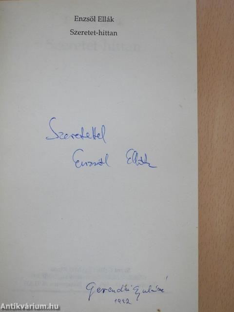 Szeretet-hittan (dedikált példány)