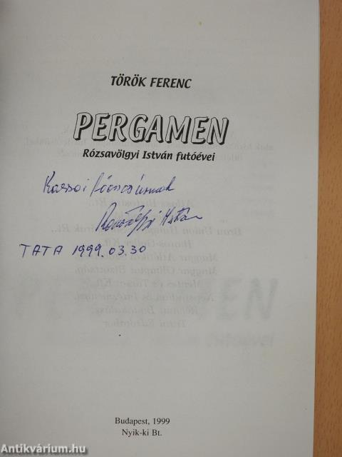 Pergamen (dedikált példány)