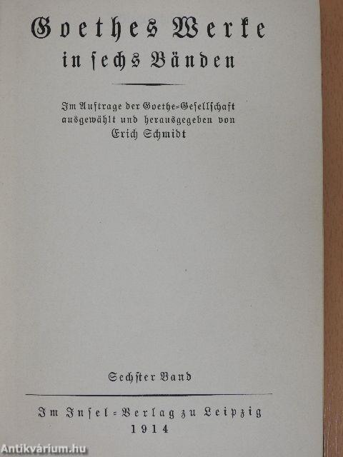 Goethes Werke in sechs Bänden 6. (gótbetűs)