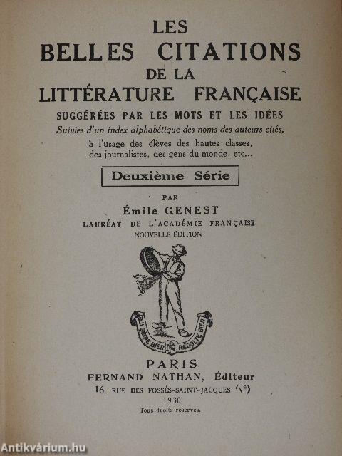 Les Belles Citations de la Littérature Francaise