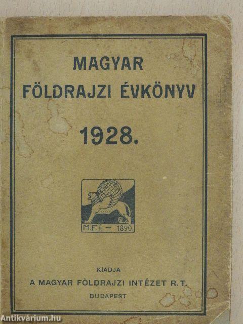 Magyar földrajzi évkönyv az 1928. évre