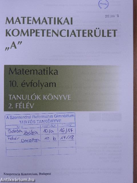 Tanulók könyve - Matematika 10. évfolyam - 2. félév