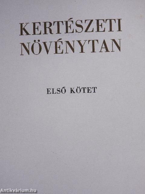 Kertészeti növénytan I.