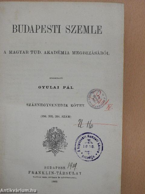 Budapesti Szemle 140. kötet 394-396. szám