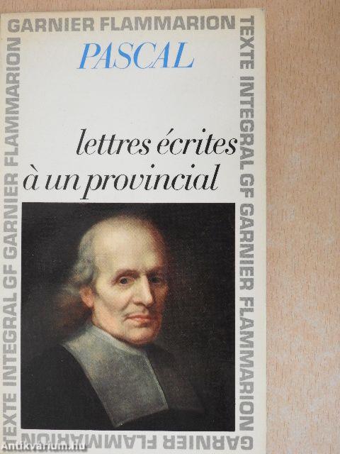 Lettres Écrites a un Provincial