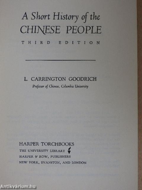 A Short History of the Chinese People