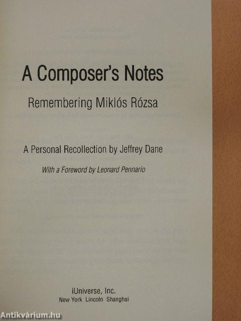 A Composer's Notes
