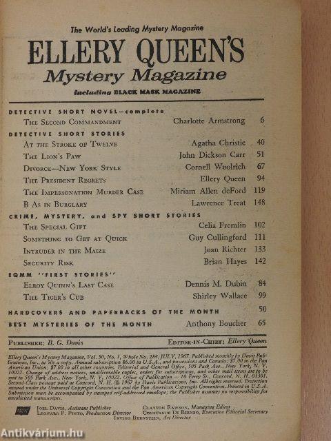 Ellery Queen's Mystery Magazine July 1967