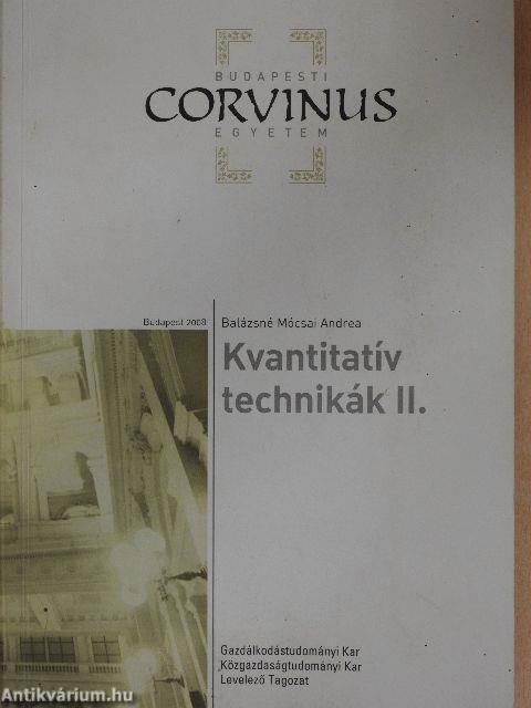 Kvantitatív technikák II.