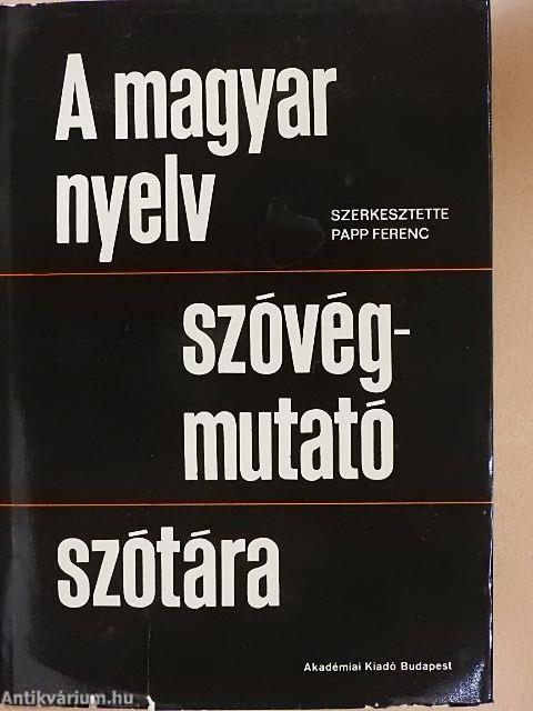 A magyar nyelv szóvégmutató szótára