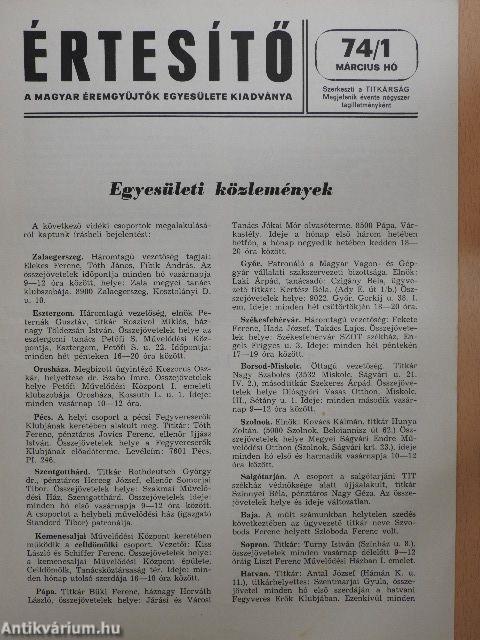 Értesítő 1974/1.