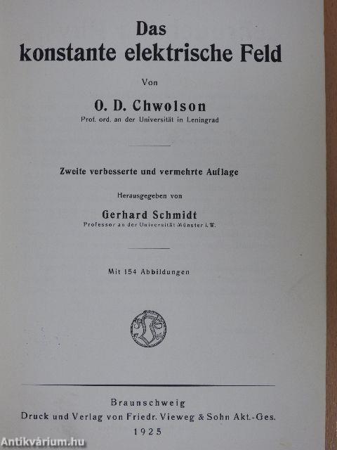 Das konstante elektrische Feld IV/1. (töredék)