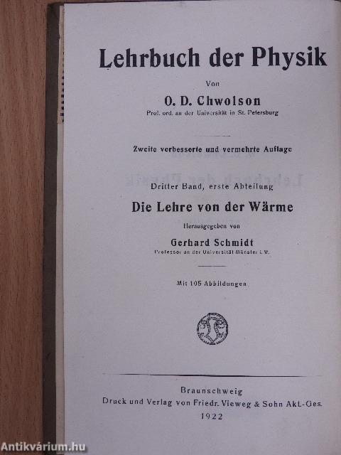 Die Lehre von der Wärme III/1. (töredék)