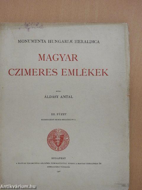 Magyar czimeres emlékek III.