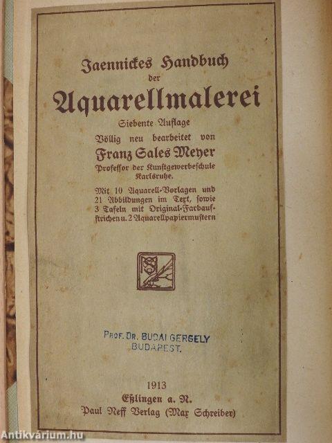 Jaennickes Handbuch der Aquarellmalerei/Praktische Anweisung zur Ölmalerei in ihren verschiedenen Arten für Anfänger und Dilettanten (gótbetűs)