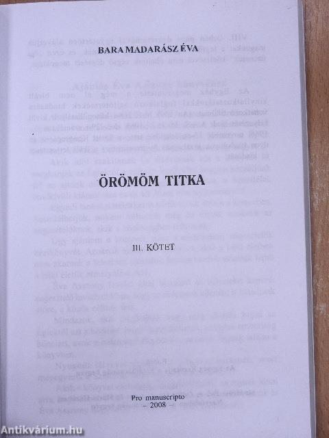 Örömöm titka III.