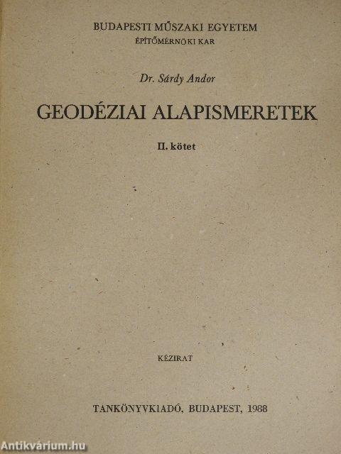 Geodéziai alapismeretek II.