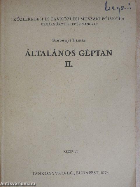 Általános géptan II.