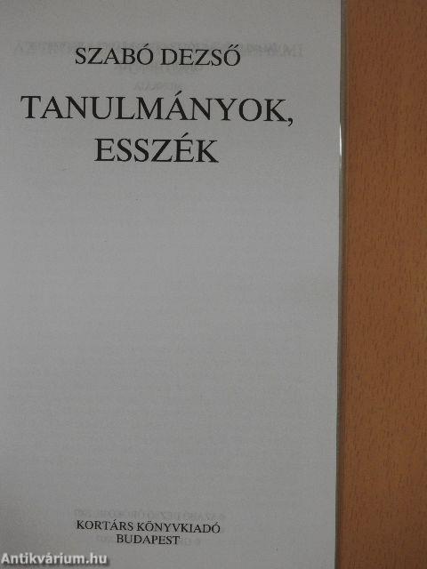 Tanulmányok, esszék