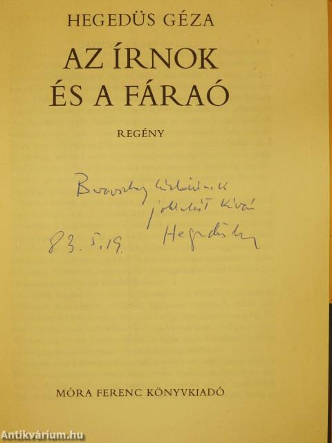 Az írnok és a fáraó (dedikált példány)