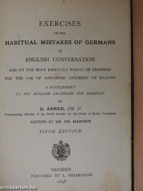 Exercises on the habitual mistakes of germans in english conversation