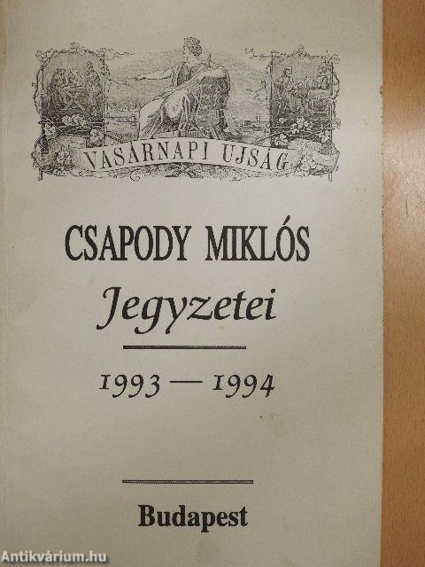 Csapody Miklós Jegyzetei