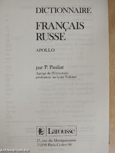 Dictionnaire Francais-Russe/Russe-Francais