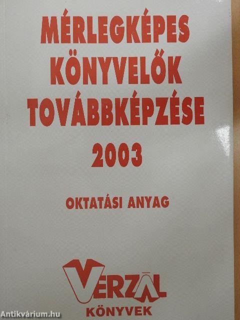 Mérlegképes könyvelők továbbképzése 2003