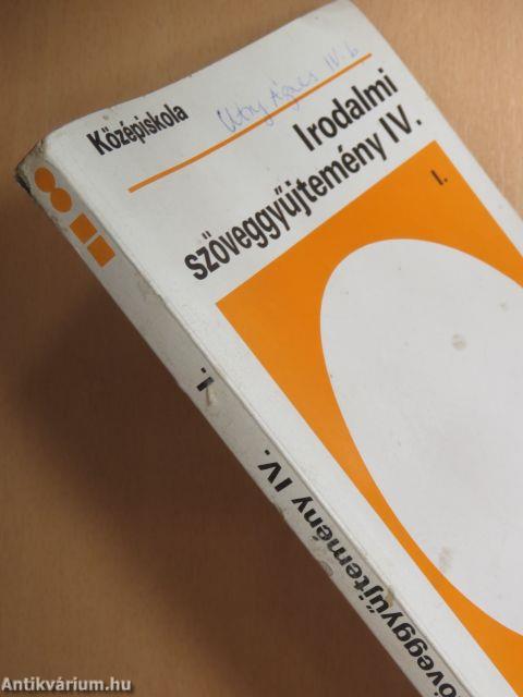 Irodalmi szöveggyűjtemény IV/I.