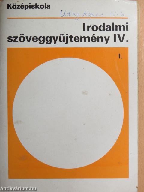 Irodalmi szöveggyűjtemény IV/I.