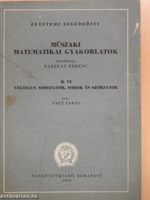 Műszaki matematikai gyakorlatok B. VI.