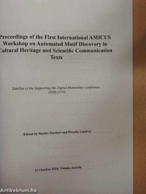 Proceedings of the First International AMICUS