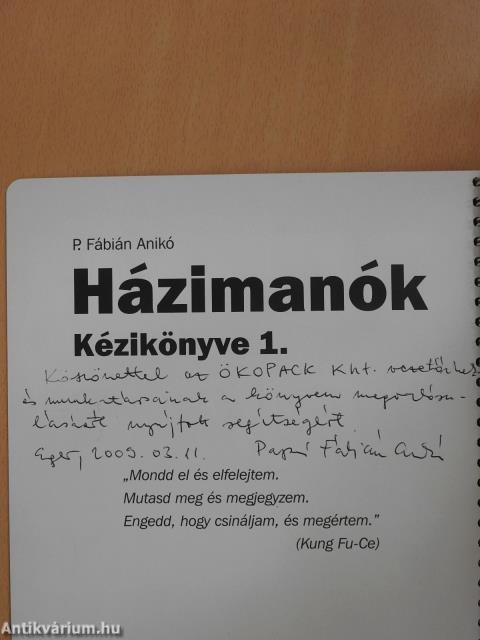 Házimanók kézikönyve 1. (dedikált példány)