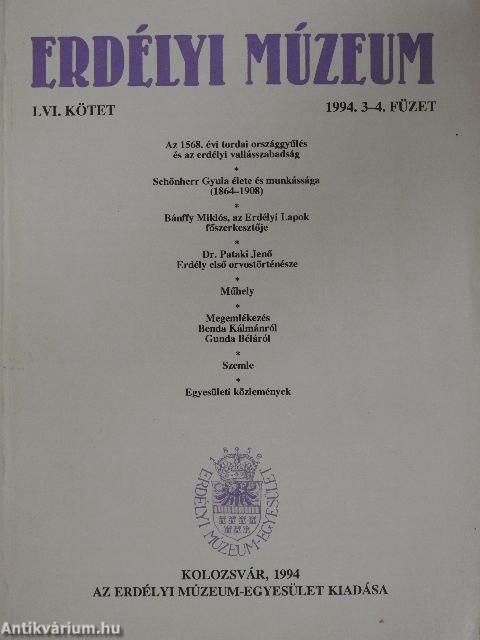 Erdélyi Múzeum 1994/3-4.