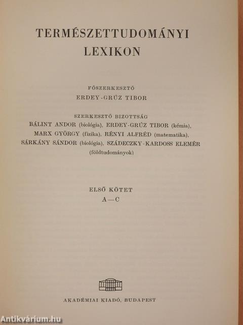 Természettudományi lexikon 1-7.