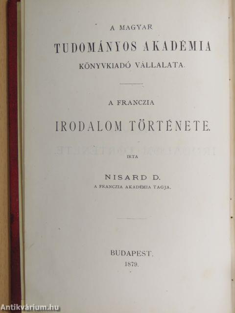 A franczia irodalom története II.