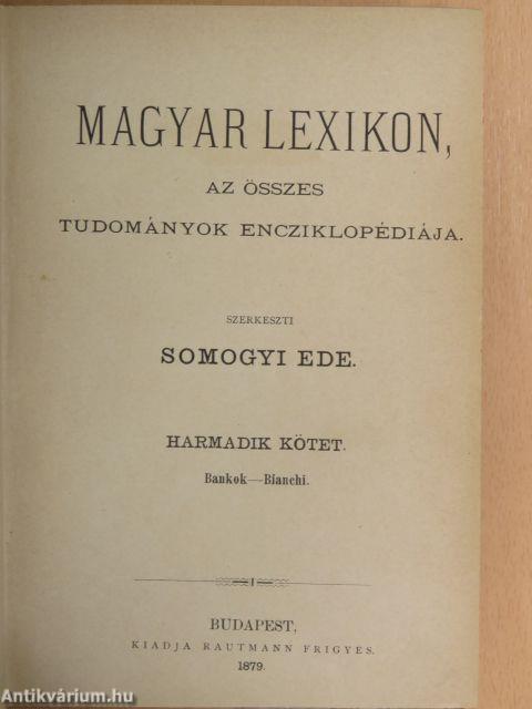 Magyar Lexikon III. (töredék)