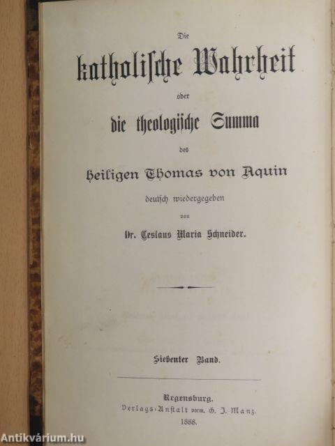 Die katholische Wahrheit ober die theologische Summa des heiligen Thomas von Aquin VII. II/2. (gótbetűs)