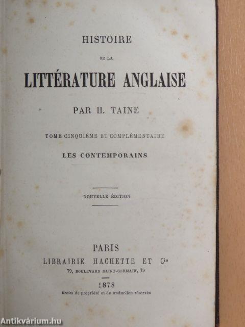 Histoire de la Littérature Anglaise 5.