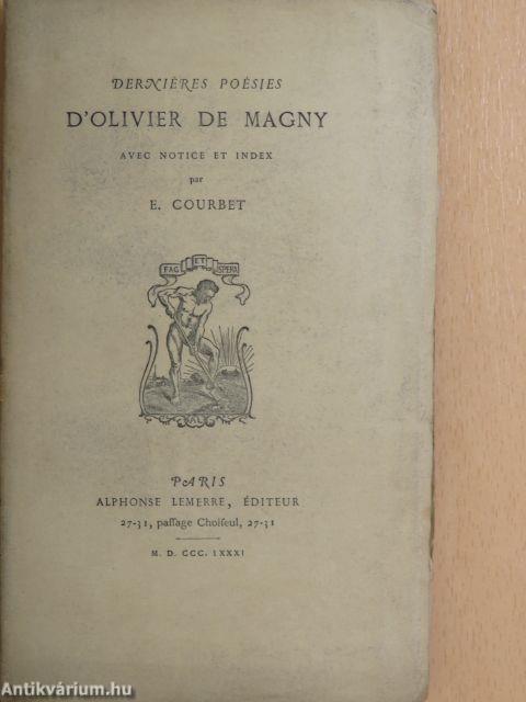 Derniéres poésies d'Olivier de Magny