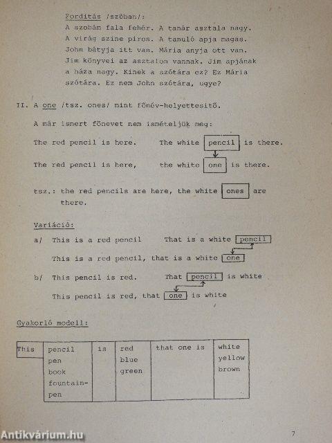 Angol nyelvtani minimum